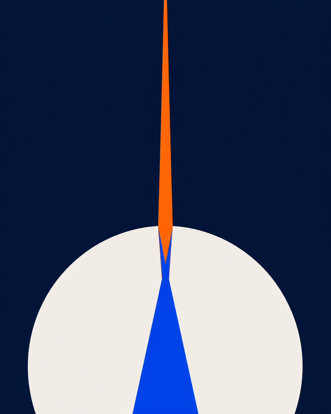 A cobalt route breaking through an orange horizon